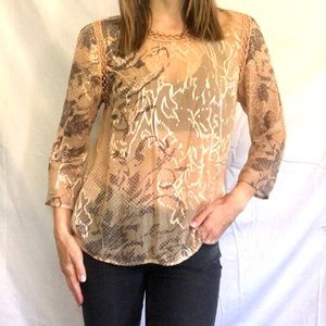 Anthropologie sheer velvet burnout blouse